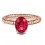 1 Carat Solitaire Ruby Antique Engagement Ring in Rose Gold