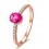 Classic 1 Carat Pink Sapphire and Diamond Engagement Ring in Rose Gold