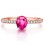 Classic 1 Carat Pink Sapphire and Diamond Engagement Ring in Rose Gold