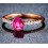 Classic 1 Carat Pink Sapphire and Diamond Engagement Ring in Rose Gold