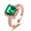 Halo 2.50 Carat princess cut Emerald and Diamond Engagement Ring in Rose Gold