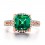 Halo 2.50 Carat princess cut Emerald and Diamond Engagement Ring in Rose Gold