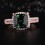 Halo 2.50 Carat princess cut Emerald and Diamond Engagement Ring in Rose Gold