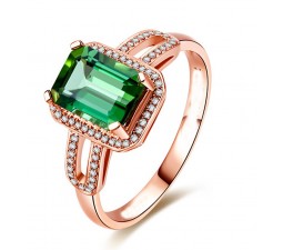 Designer 2.50 Carat Emerald and Diamond Engagement Ring in Rose Gold