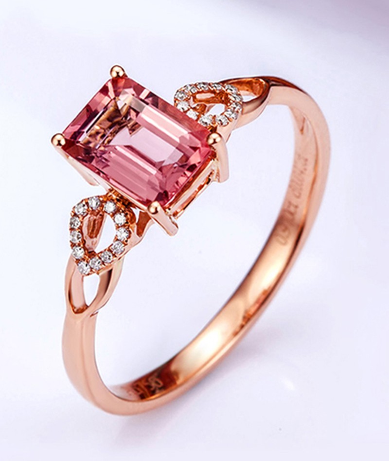 Twisted White Sapphire Engagement Ring Solemna in Rose Gold | Brilliyond  Jewellery