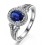 Vintage 2 Carat Blue Sapphire and Diamond Halo Engagement Ring for Women