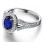 Vintage 2 Carat Blue Sapphire and Diamond Halo Engagement Ring for Women