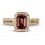 Luxurious 1.50 Carat Ruby and Diamond Halo Engagement Ring in Yellow Gold