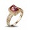 Luxurious 1.50 Carat Ruby and Diamond Halo Engagement Ring in Yellow Gold