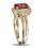 Luxurious 1.50 Carat Ruby and Diamond Halo Engagement Ring in Yellow Gold