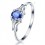 Beautiful Sapphire and Diamond Engagement Ring on 10k White Gold
