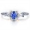 Beautiful Sapphire and Diamond Engagement Ring on 10k White Gold