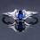 Beautiful Sapphire and Diamond Engagement Ring on 10k White Gold