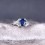 Beautiful Sapphire and Diamond Engagement Ring on 10k White Gold