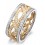1 Carat Antique Diamond Wedding Ring Band in Two Tone White and Yellow Gold