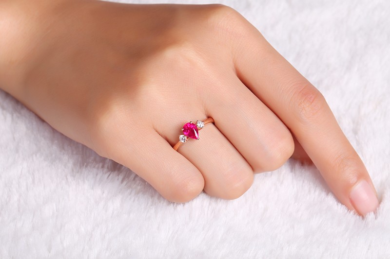 Orianne GIA Certified No-Heat Pear-Shaped Ruby Ring – FabOn5th.com