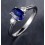 Trilogy Half Carat oval cut Sapphire and Round Diamond Engagement Ring in White Gold