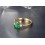 Trilogy Half Carat oval cut Emerald and Round Diamond Engagement Ring in Yellow Gold