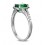 1.25 Carat Green Emerald and Diamond Engagement Ring in White Gold