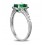 1.25 Carat Green Emerald and Diamond Engagement Ring in White Gold