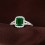 1.25 Carat Green Emerald and Diamond Engagement Ring in White Gold