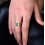 1 Carat Halo Gemstone Green Emerald and Diamond Engagement Ring in Yellow Gold