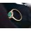 1 Carat Halo Gemstone Green Emerald and Diamond Engagement Ring in Yellow Gold