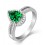 2 Carat Emerald and Diamond Halo Engagement Ring in White Gold