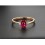 1 Carat Trilogy Ruby and Diamond Engagement Ring in Rose Gold