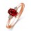 1 Carat Trilogy Ruby and Diamond Engagement Ring in Rose Gold