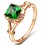 Beautiful 1 Carat cushion cut Emerald and Diamond Engagement Ring in Rose Gold