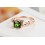 Beautiful 1 Carat cushion cut Emerald and Diamond Engagement Ring in Rose Gold
