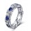 Designer 1 Carat alternating Diamond and Sapphire Wedding Ring Band in White Gold