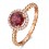 Excellent 1 Carat Ruby and Diamond Engagement Ring in Rose Gold
