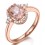 Vintage 2 Carat Morganite and Diamond Engagement Ring in Rose Gold