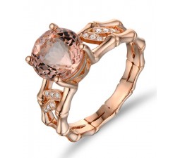 Designer 1.50 Carat Morganite and Diamond Vintage Engagement Ring in Rose Gold