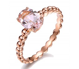 1.50 Carat Solitaire Morganite Gemstone Engagement Ring in Rose Gold