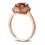 3 Carat Morganite and Diamond double Halo Designer Engagement Ring in Rose Gold