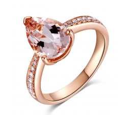 1.50 Carat Morganite and Diamond Halo Engagement Ring in Rose Gold