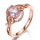Vintage 1 Carat Morganite and Diamond Engagement Ring in Rose Gold
