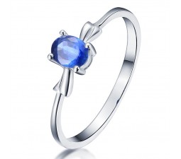 Beautiful Sapphire Engagement Ring on 10k White Gold
