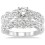 1.00 Carat Infinity Antique Bridal set in round cut diamond in 10k white gold