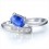 Unique Sapphire Diamond Engagement Ring on 10k White Gold