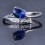 Unique Sapphire Diamond Engagement Ring on 10k White Gold