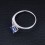Unique Sapphire Diamond Engagement Ring on 10k White Gold