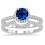2 Carat Sapphire and Diamond Halo Bridal Set Engagement Ring  on 10k White Gold
