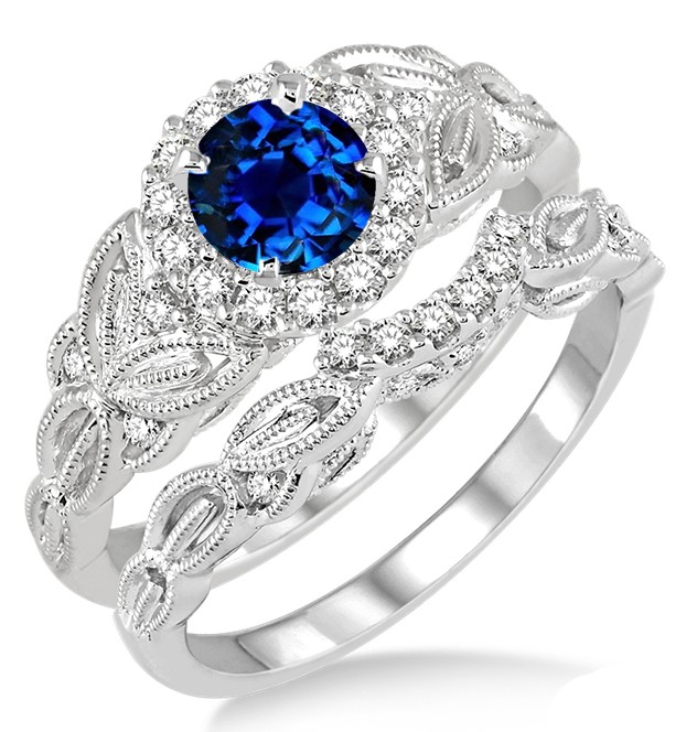 Vintage Sapphire And Diamond Engagement Rings / Vintage 2 Carat Blue ...