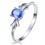 Unique Sapphire Engagement Ring on 10k White Gold