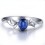 Unique Sapphire Engagement Ring on 10k White Gold