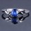 Unique Sapphire Engagement Ring on 10k White Gold